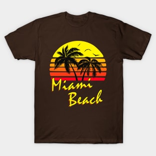 Miami Beach Retro Sunset T-Shirt